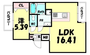 パロス山本通りエスコンディーテ【3階】の間取り