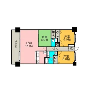 福岡県久留米市通町【マンション】の間取り