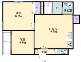 RIVER CITY 西川原【1階】の間取り