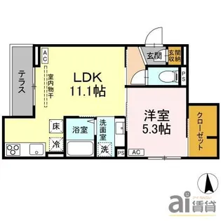 東京都小平市花小金井南町2【アパート】の間取り