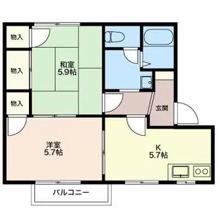 コ-ポOHIRA B【2階】の間取り