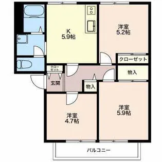 サニーハウスE【2階】の間取り