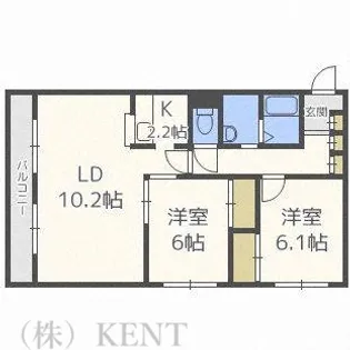 ノーブルコート宮の沢【2階】の間取り