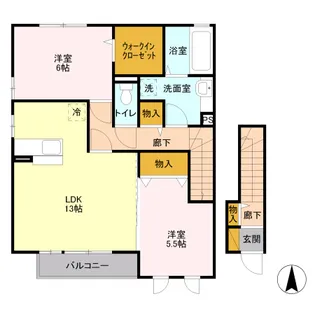 シャン・クレール【2階】の間取り