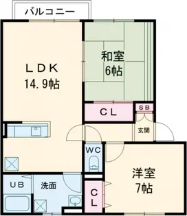 奈良県奈良市杏町【アパート】の間取り