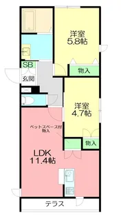 サニースマイル【1階】の間取り