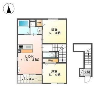 E´toile d´or (エトワール ドール)【2階】の間取り