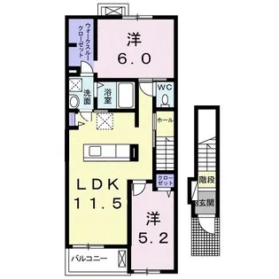 プロムナードB【2階】の間取り