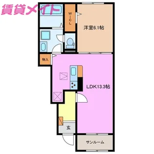 ベルメゾン シャトン II【1階】の間取り