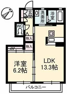 1LDKの間取り画像