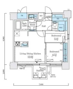 東京都江東区新大橋2【マンション】の間取り