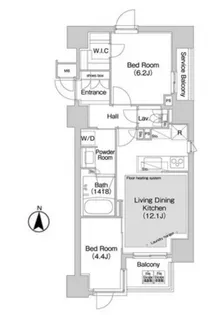 東京都港区赤坂2【マンション】の間取り