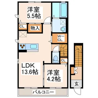 カメリアI【2階】の間取り