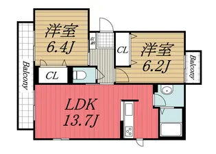 千葉県市原市五井中央東1【マンション】の間取り