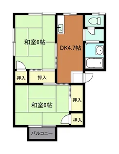 コーポ矢尾【1階】の間取り