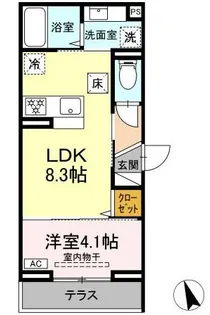 D Paina上平間II【2階】の間取り