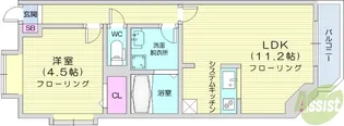 レキシントン・スクエア萩野町【4階】の間取り