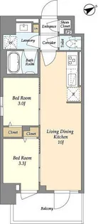 東京都荒川区町屋1【マンション】の間取り