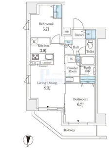 ラティエラ練馬【11階】の間取り