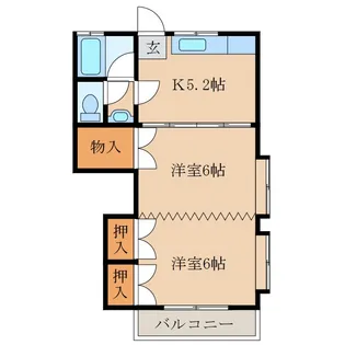 黒木アパート【2階】の間取り