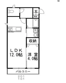 コンシェルジュ福井B【2階】の間取り