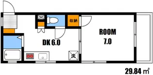 カルチェ島津【2階】の間取り