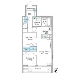 フィカーサ横浜【2階】の間取り
