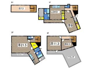 神奈川県横浜市戸塚区戸塚町【一戸建】の間取り