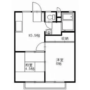 ホワイトハイツ宝木【2階】の間取り