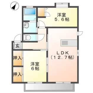 カトル・セゾンA【1階】の間取り