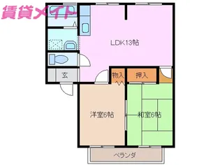 プロスペリティ阪 A棟【2階】の間取り