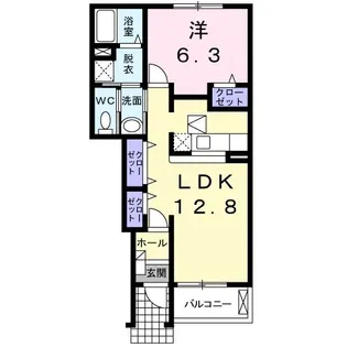 ビリーヴB【1階】の間取り