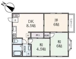 グランドハイム丸山【2階】の間取り