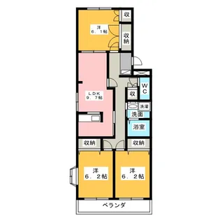 コンフォースみさと A【3階】の間取り