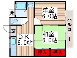 宇賀ハイツ【2階】の間取り