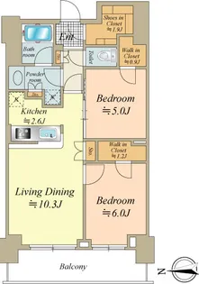 勝どきビュータワー【5階】の間取り