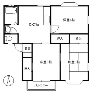 サイクラメンハイツG棟【1階】の間取り