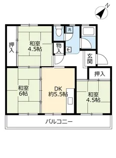 UR下大利【3階】の間取り