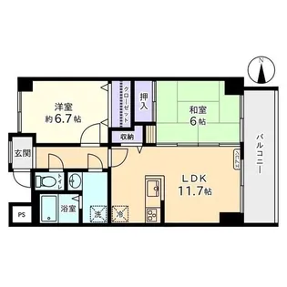アパラザール東富山【6階】の間取り