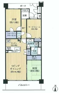 ビクトリアヴェール鷺沼【2階】の間取り
