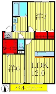 メゾンリッシュA・B【2階】の間取り