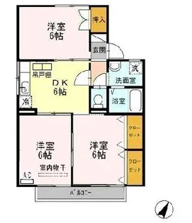 セジュール鬼橋 C棟【2階】の間取り