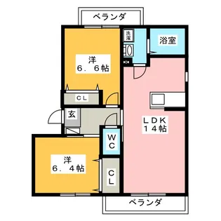 エルノルテ誠和C【1階】の間取り