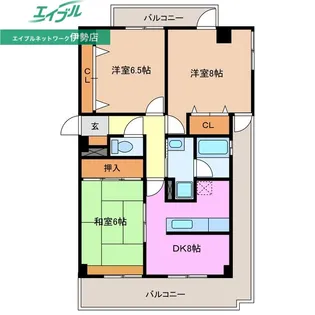 パーシモンヒルズ【3階】の間取り