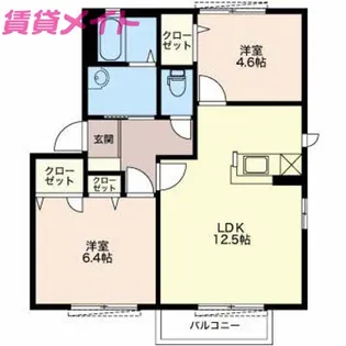 TRINITY B棟【2階】の間取り