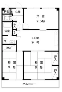 マンション花園【1階】の間取り
