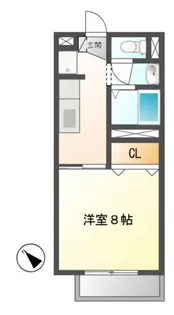 コーポ中恵土【2階】の間取り