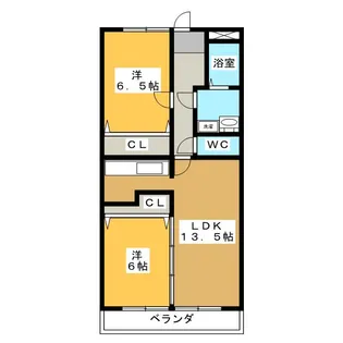 サンフェスタ・KATO C棟【2階】の間取り