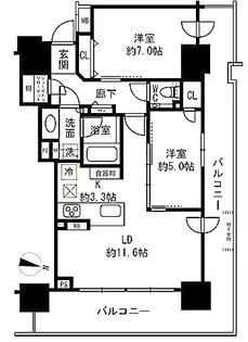 ザ・タワーズフロンティア札幌 ノースタワー【19階】の間取り