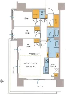プラウド大和【4階】の間取り